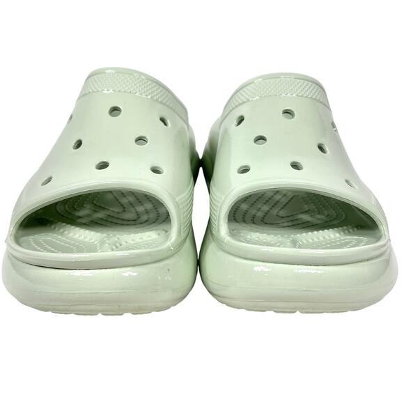 Crocs Crush Platform Slides Sandals High Shine Light Green W11/M9 Chunky Shoes - Picture 9 of 13